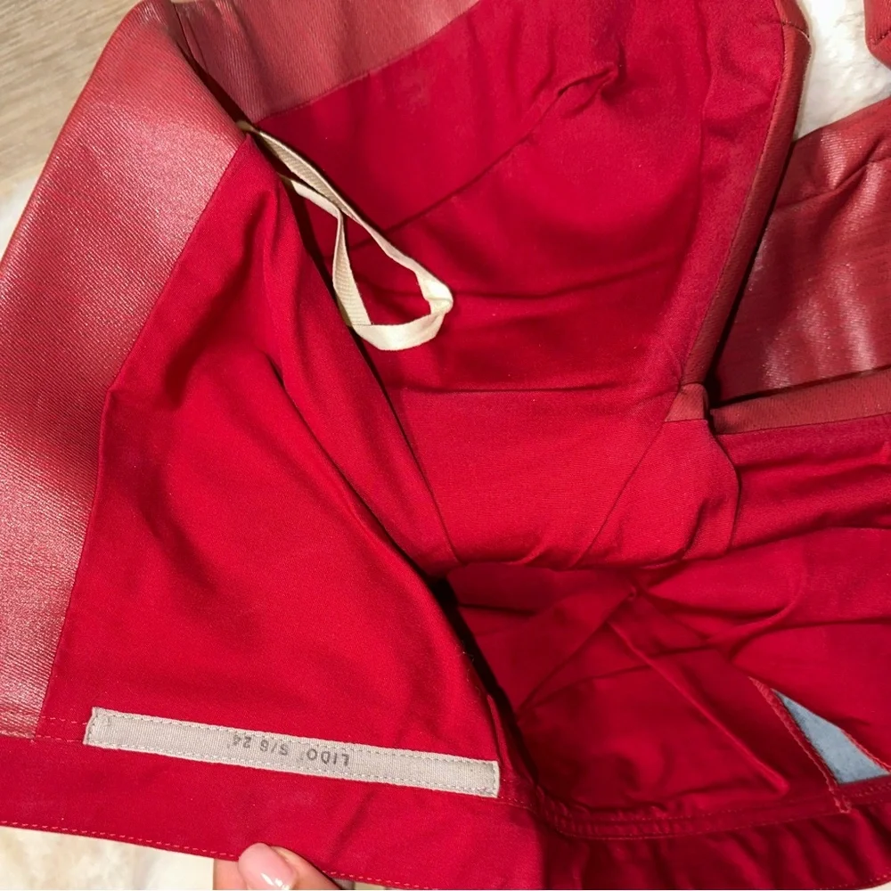 Rick Owen’s Red Leather Look Prong Dress Waxed Denim size 6 IT 42 - Picture 7 of 9